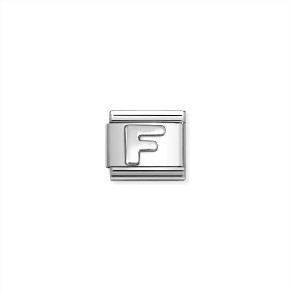 NEW NOMINATION unisex composable classic letter links in f silver